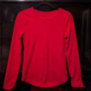 Red Medium Size Flexible Long Sleeved Performance Top